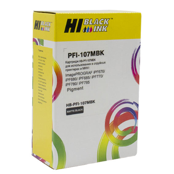 Картридж Hi-Black (PFI-107MBK) для CanoniPF680/685/780/785, MBK