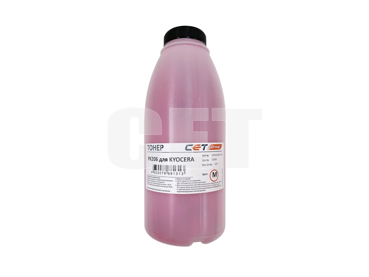 Тонер PK206 для KYOCERA ECOSYSM6030cdn/6035cidn/6530cdn/P6035cdn (Japan) Magenta,100г/бут, (унив.), OSP0206M-100