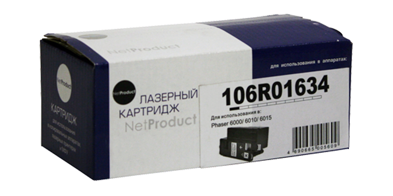 Тонер-картридж NetProduct (N-106R01634) для Xerox Phaser6000/6010/WC6015, Bk, 2K