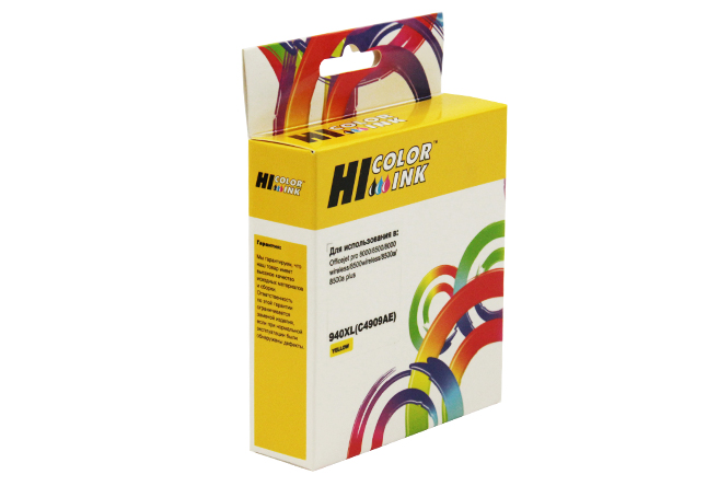 Картридж Hi-Black (HB-C4909AE) для HP Officejet Pro8000/8500, №940XL, Y