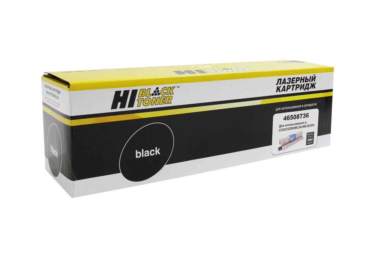 Тонер-картридж Hi-Black (HB-46508736) для OKI C332/MC363,Bk, 3,5K