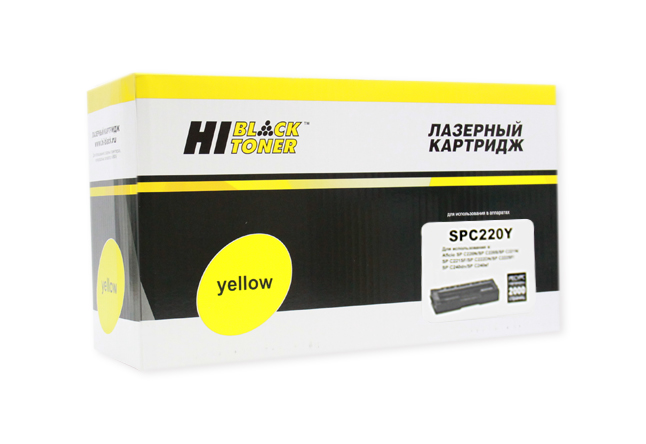 Картридж Hi-Black (HB-SPC220Y) для Ricoh AficioSPC220DN/C221DN/C222SF/C240DN, Y, 2K