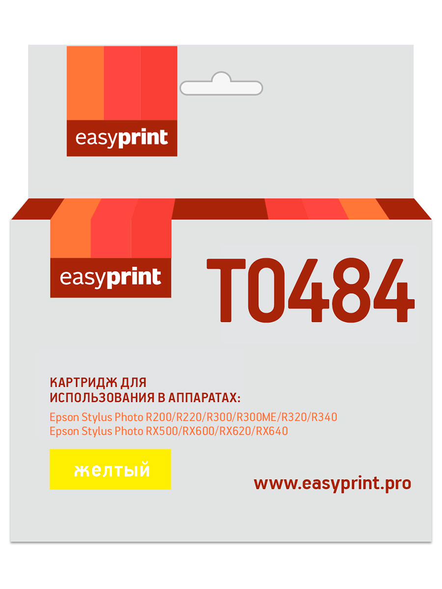 Картридж EasyPrint IE-T0484 для Epson Stylus PhotoR200/300/RX500/600, желтый, с чипом