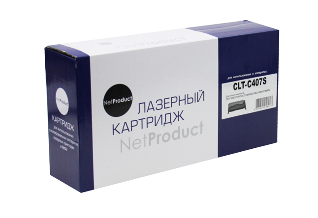 Тонер-картридж NetProduct (N-CLT-C407S) для SamsungCLP-320/320n/325/CLX-3185, C, 1K