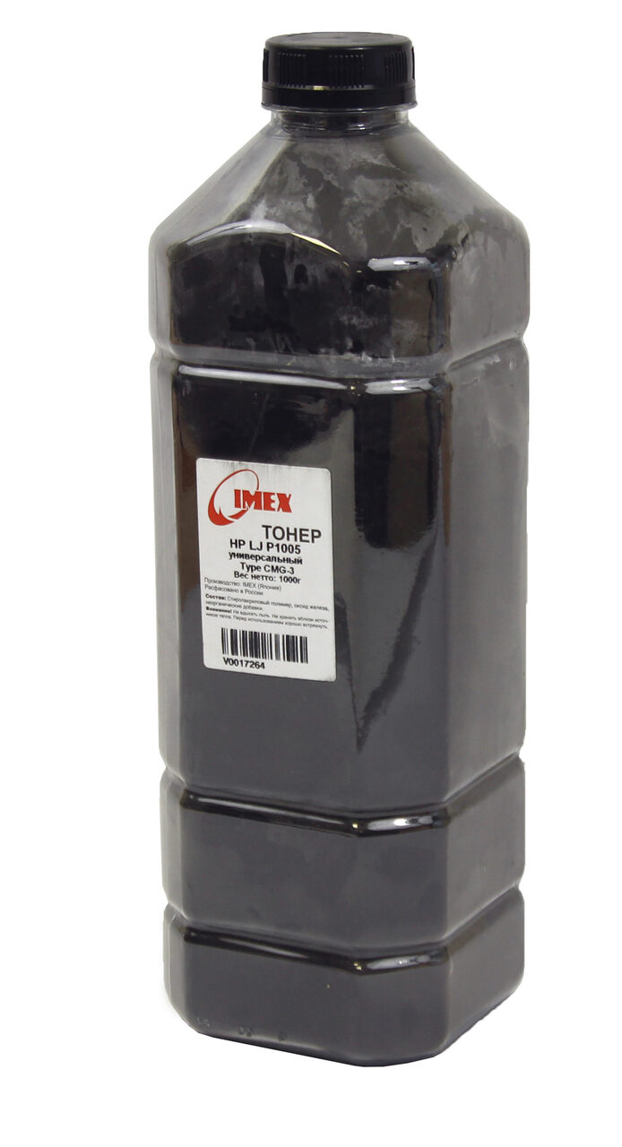 Тонер Imex Универсальный для HP LJ P1005, Тип CMG-3, Bk,1 кг, канистра
