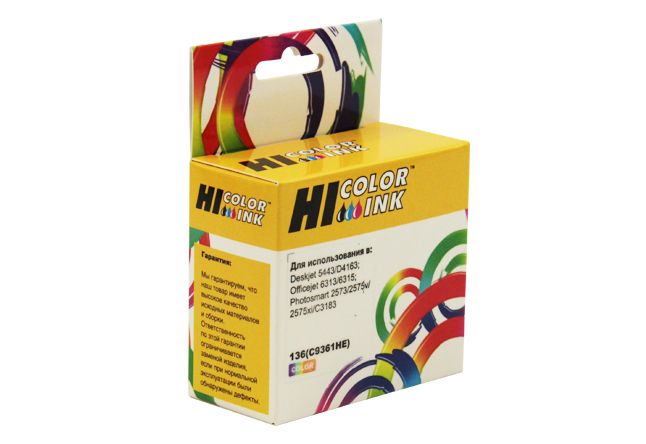 Картридж Hi-Black (HB-C9361HE) для HP DJ 5443/4163, №136,Color
