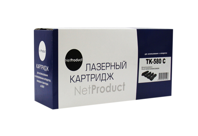 Тонер-картридж NetProduct (N-TK-580C) для KyoceraFS-C5150DN/ECOSYS P6021, C, 2,8K