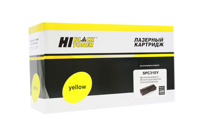 Картридж Hi-Black (HB-SPC310Y) для Ricoh AficioSPC231/232/242/310/311/312/320, Y, 6K