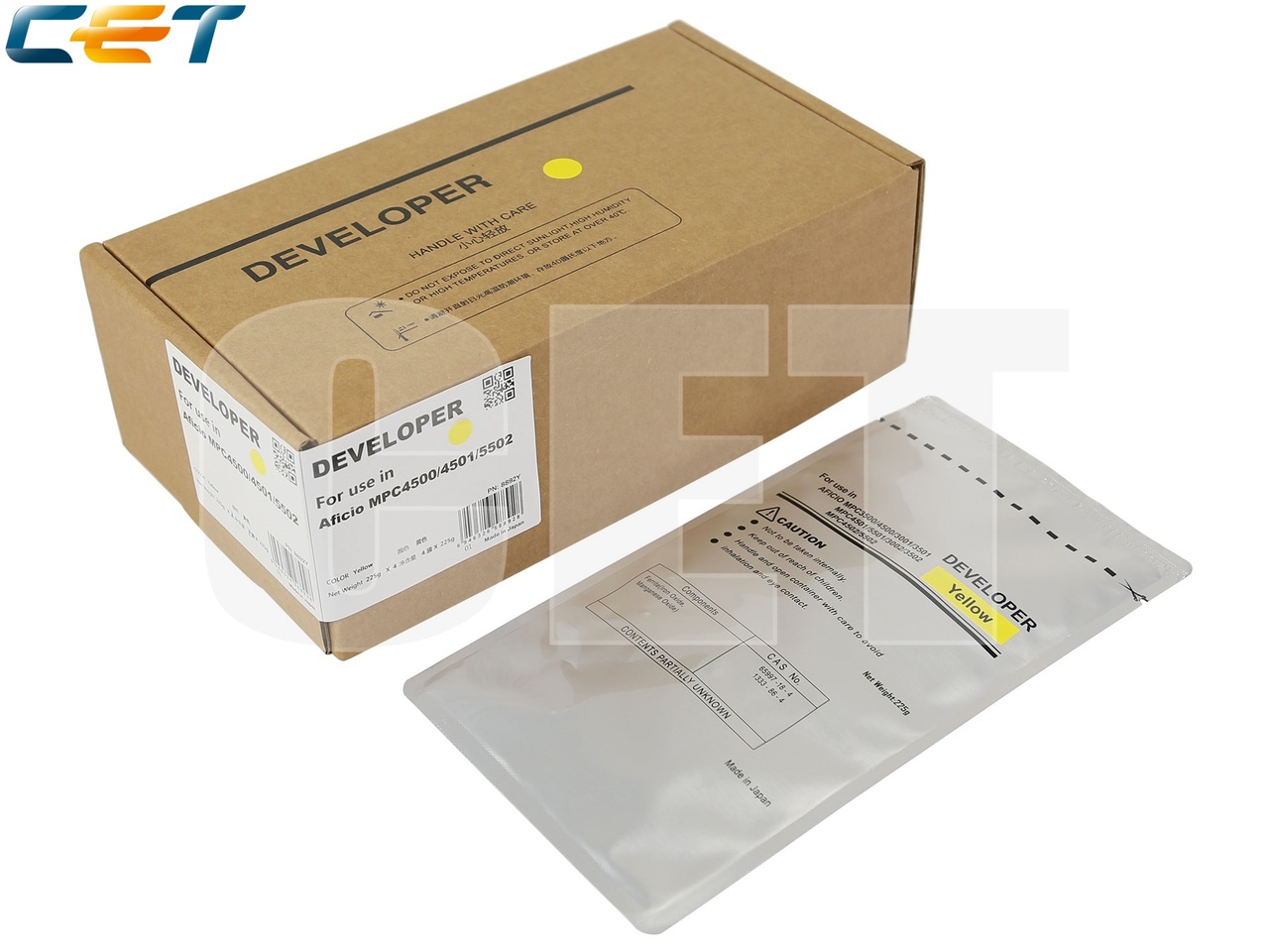 Девелопер для RICOH Aficio MPC4500/4501/5502 (CET) Yellow,225г, 160000 стр., CET8892Y