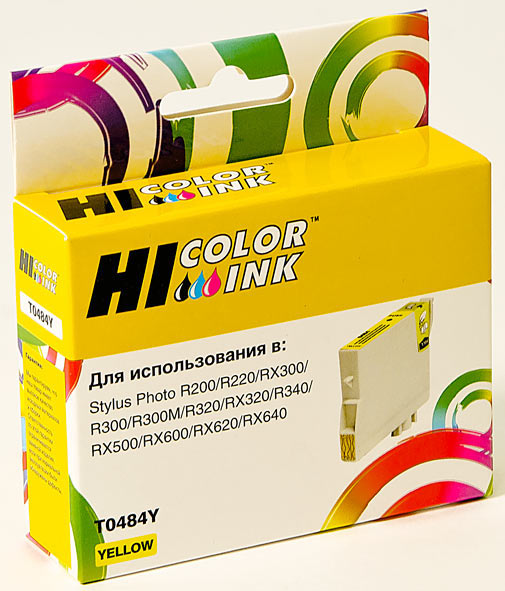 Картридж Hi-Black (HB-T0484) для Epson Stylus PhotoR200/R300/RX500/RX600, Y