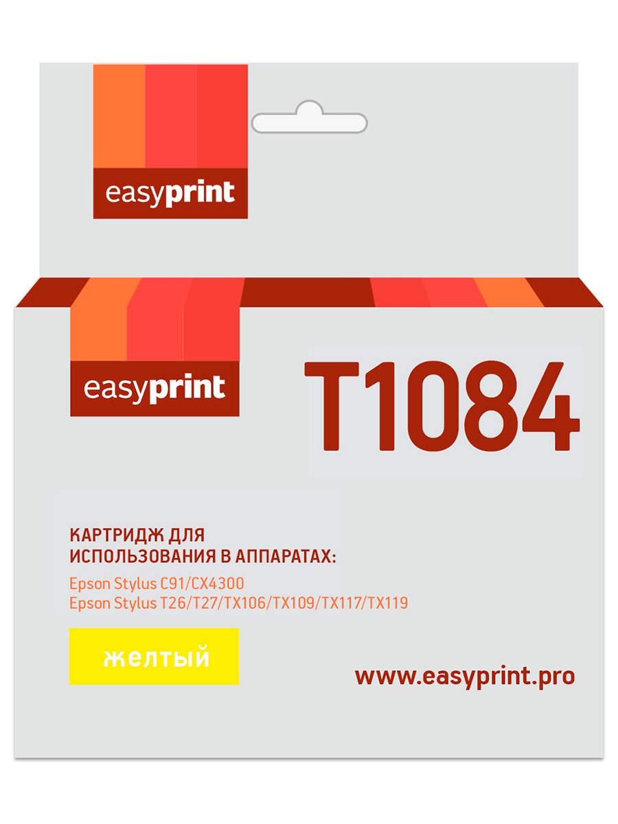 Картридж EasyPrint IE-T1084 для Epson StylusC91/CX4300/TX106/TX117, желтый, с чипом