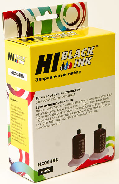 Заправочный набор Hi-Black для HP 51645A/C6615A/51640A,Bk, 2x20 мл.