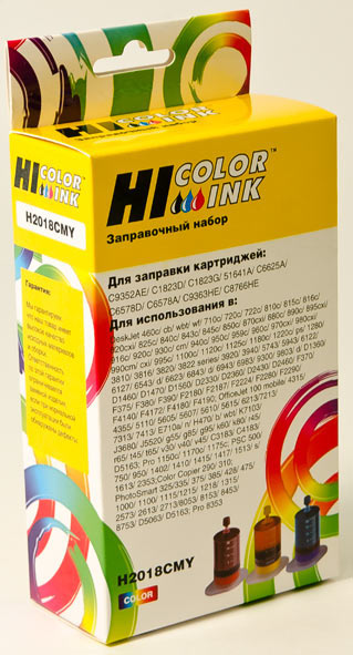 Заправочный набор Hi-Black для HPC6578A/C1823D/C6625AE/C6657A/C8728A/C9352AE, Col,3x20мл