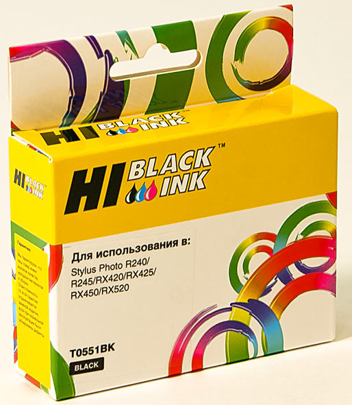 Картридж Hi-Black (HB-T0551) для Epson Stylus PhotoR240/RX420/RX520, Bk