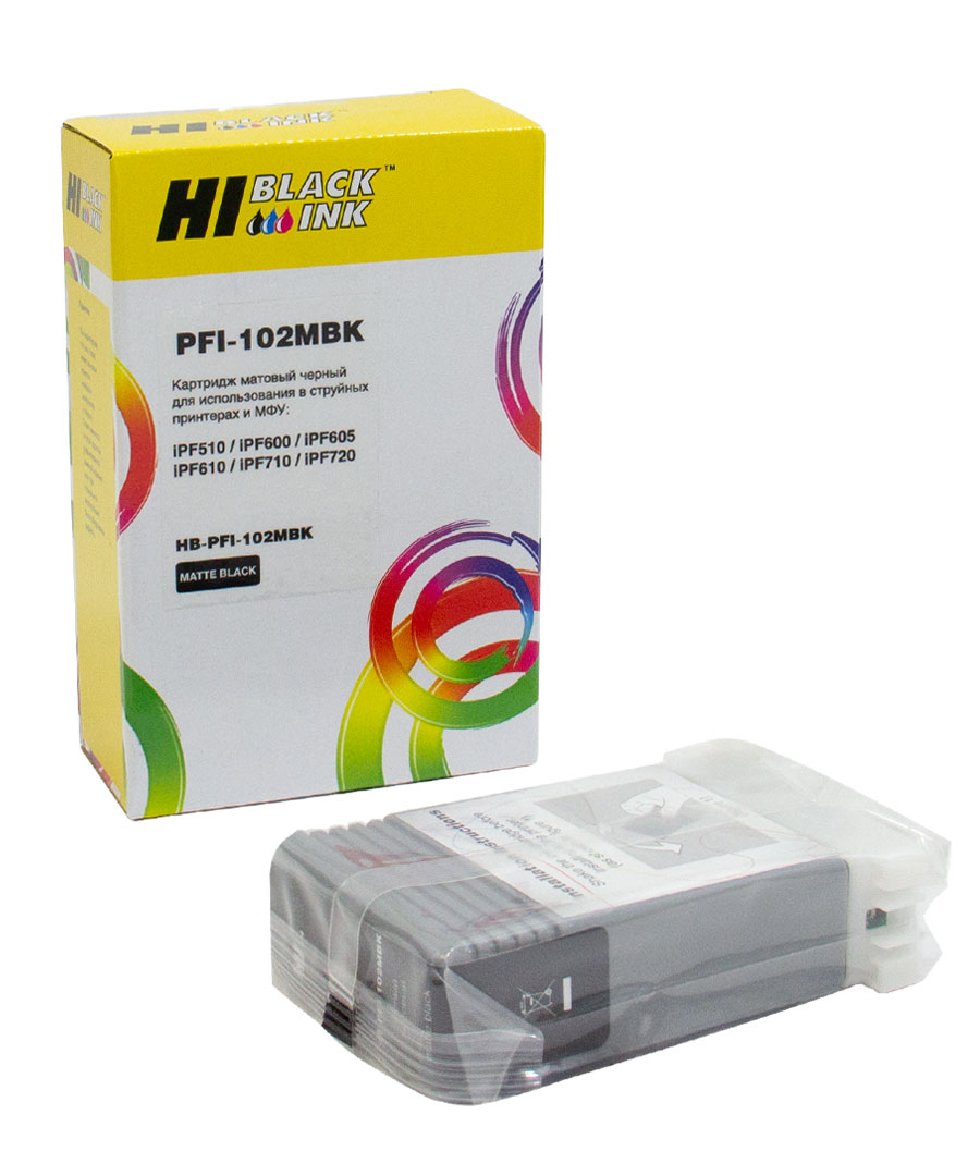 Картридж Hi-Black (HB-PFI-102MBk) для CanonIPF-510/600/710, MBk
