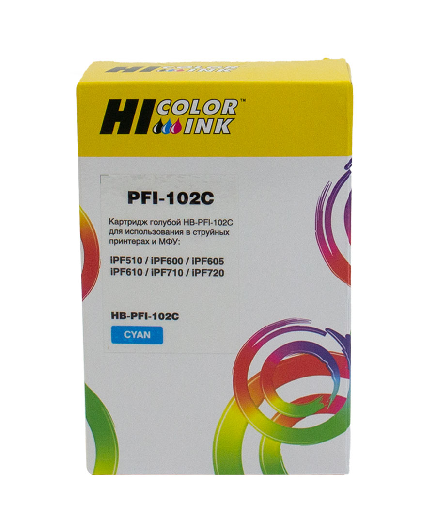 Картридж Hi-Black (HB-PFI-102C) для Canon IPF-510/600/710, C