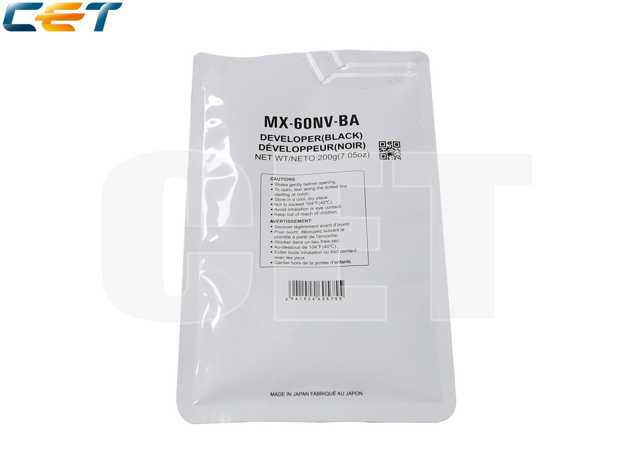 Девелопер MX-60NVBA для SHARPMX-3050N/4050N/5070N/C3081R/C5081D (CET) Black, 200г,500000 стр., CET171009