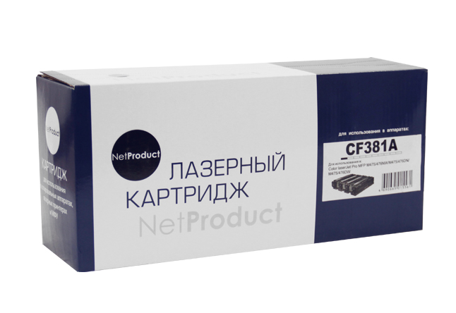 Картридж NetProduct (N-CF381A) для HP CLJ Pro MFPM476dn/dw/nw, №312A, C, 2,7K