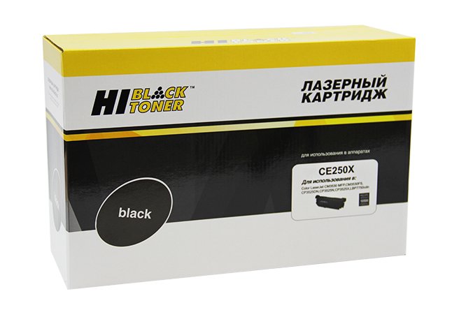 Картридж Hi-Black (HB-CE250X) для HP CLJ CP3525/CM3530,Восстановленный, Bk, 10,5K