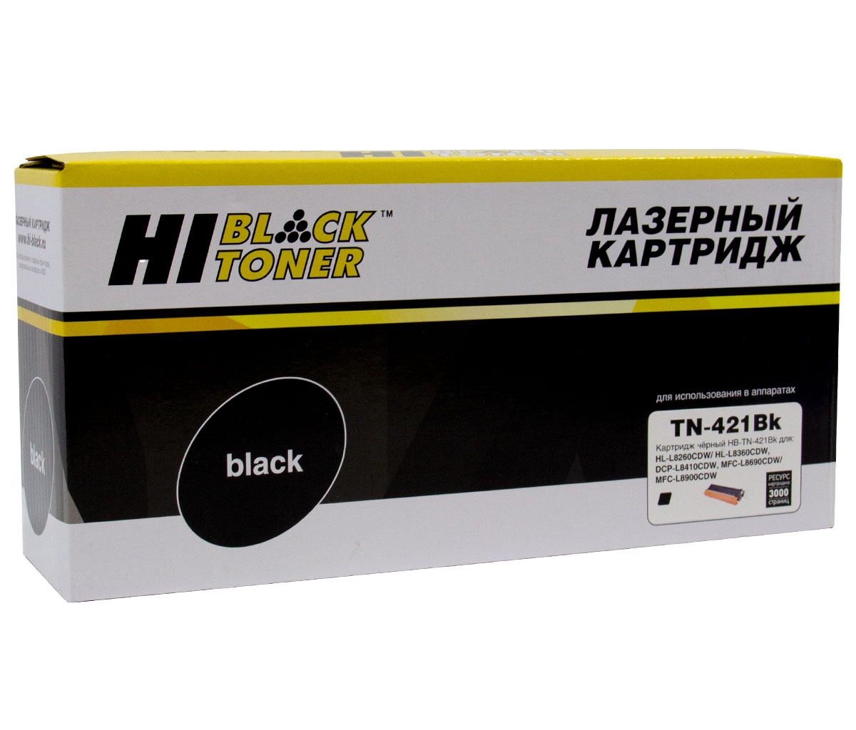 Тонер-картридж Hi-Black (HB-TN-421BK) для BrotherHL-L8260/8360/MFC L8690/8900/DCP L8410, Bk, 3K