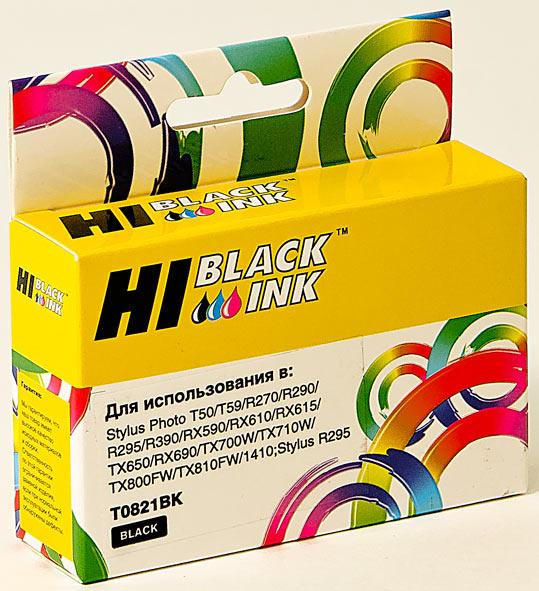 Картридж Hi-Black (HB-T0821) для Epson StylusR270/295/390/RX590/T50, Bk