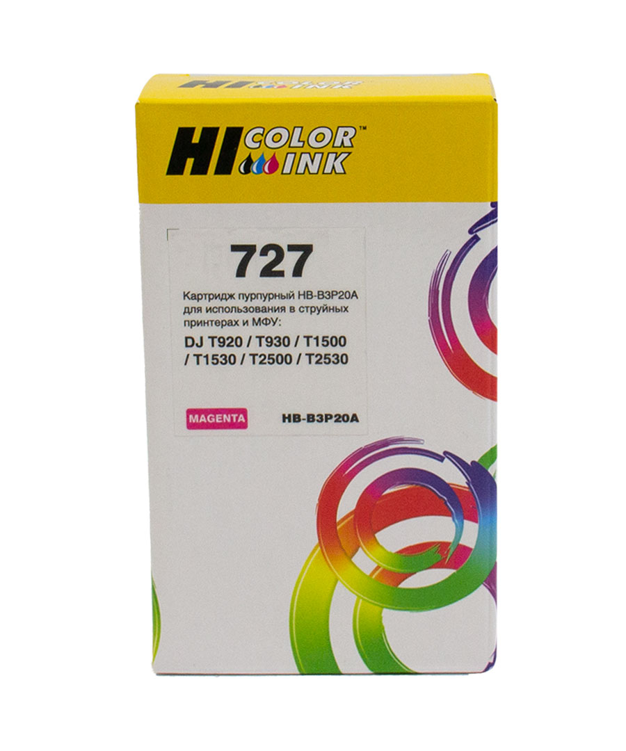 Картридж Hi-Black (B3P20A) для HP DJ T920/T1500, Magenta,№727, 130 мл