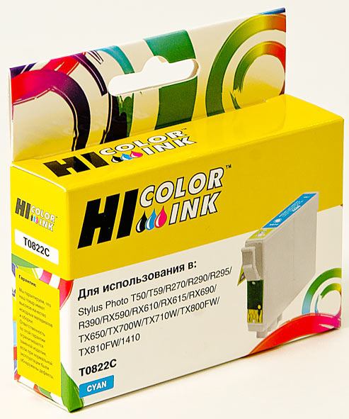 Картридж Hi-Black (HB-T0822) для Epson StylusR270/295/390/RX590/T50, C