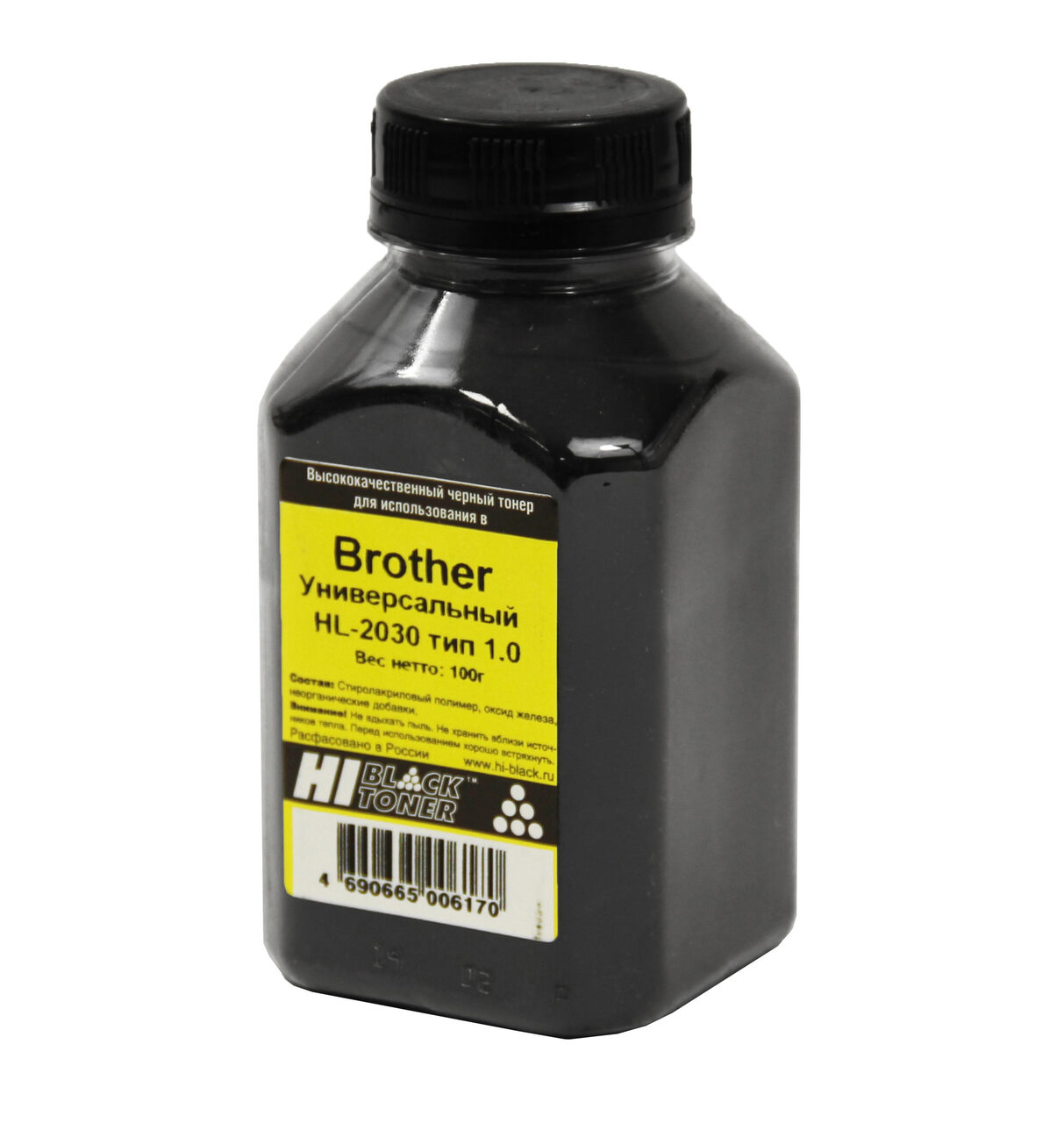 Тонер Hi-Black Универсальный для Brother HL-2030, Тип 1.0,Bk, 100 г, банка