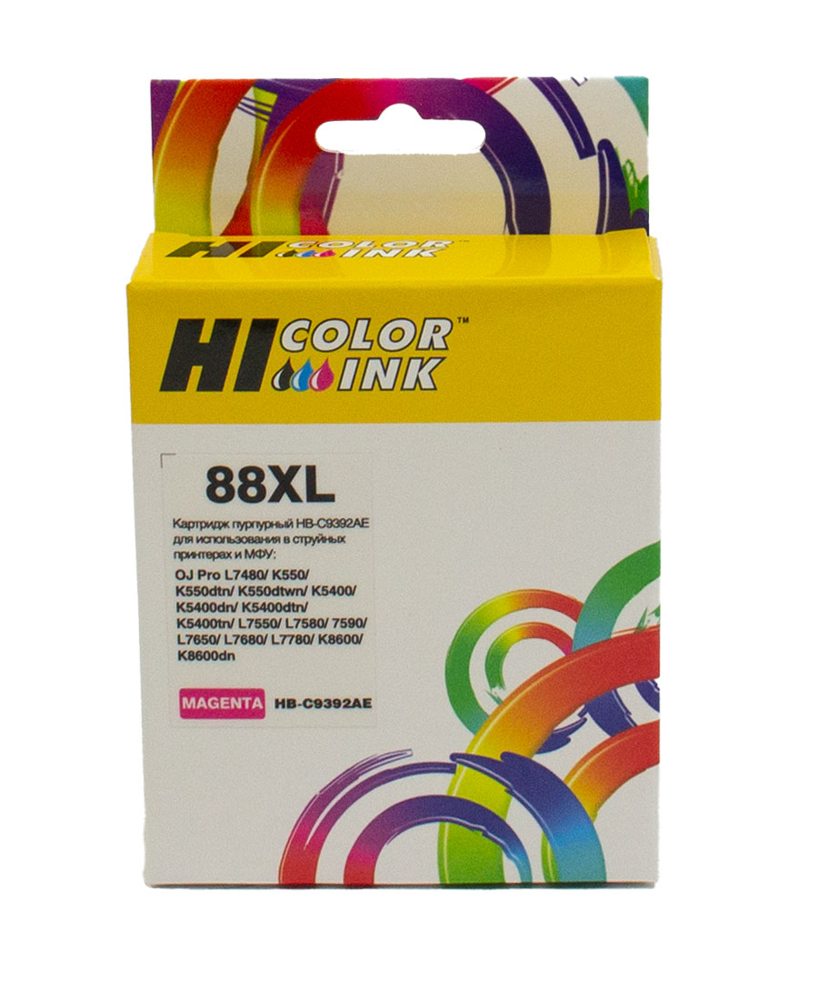 Картридж Hi-Black (C9392AE) для HP Officejet Pro K550 (29ml),№88XL, magenta