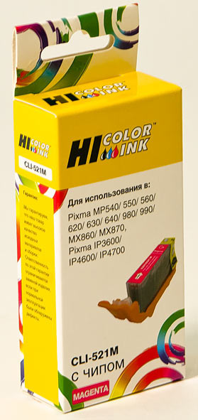 Картридж Hi-Black (HB-CLI-521M) для Canon PIXMAiP3600/iP4600/MP540, M