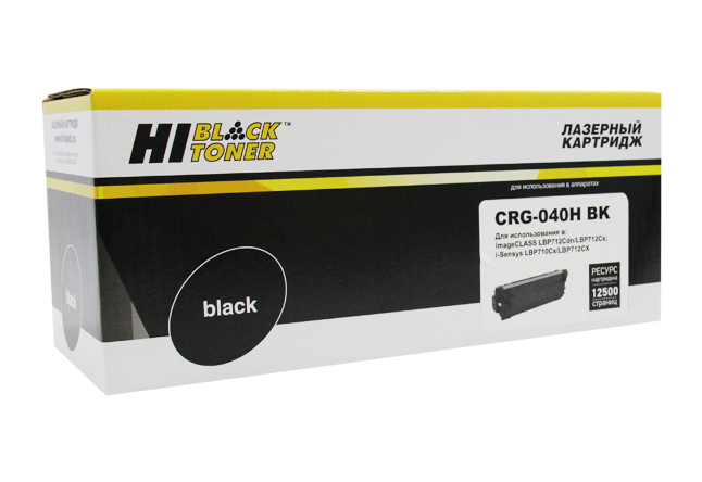 Картридж Hi-Black (HB-№040H BK) для CanonLBP-710/710CX/712/712CX, Bk, 12,5K
