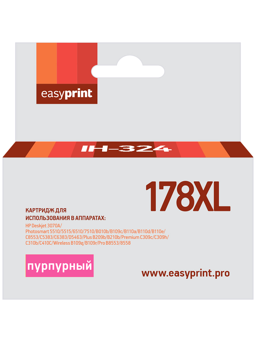 Картридж EasyPrint IH-324 №178XL для HP Deskjet3070A/Photosmart 5510/6510/7510/C8553/PremiumC309c/C410C/Pro B8553/8558, пурпурный, с чипом