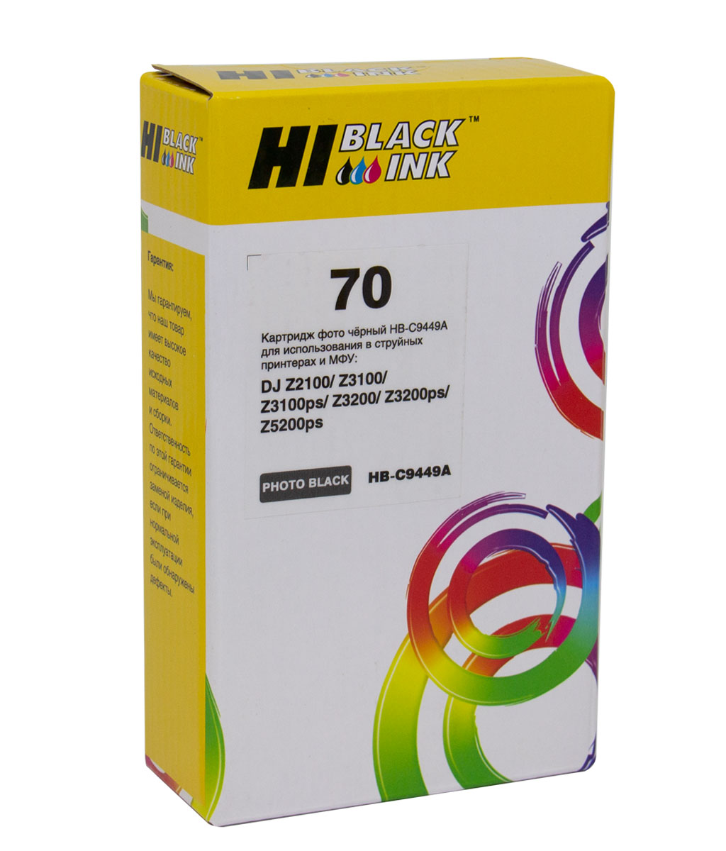 Картридж Hi-Black (HB-C9449A) №70 для HP DesignJetz2100/3100/3200/5200, PBk