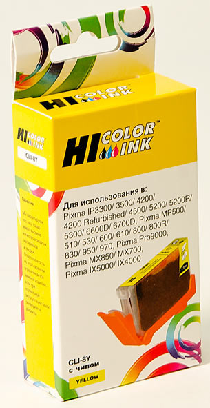 Картридж Hi-Black (HB-CLI-8Y) для Canon PIXMAiP4200/iP6600D/MP500, Y