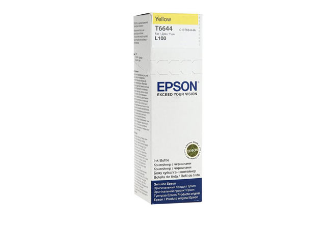 Чернила Epson (C13T66444A) Yellow дляL100/110/120/1300/1455/200/210/222/300/350/355/550/555