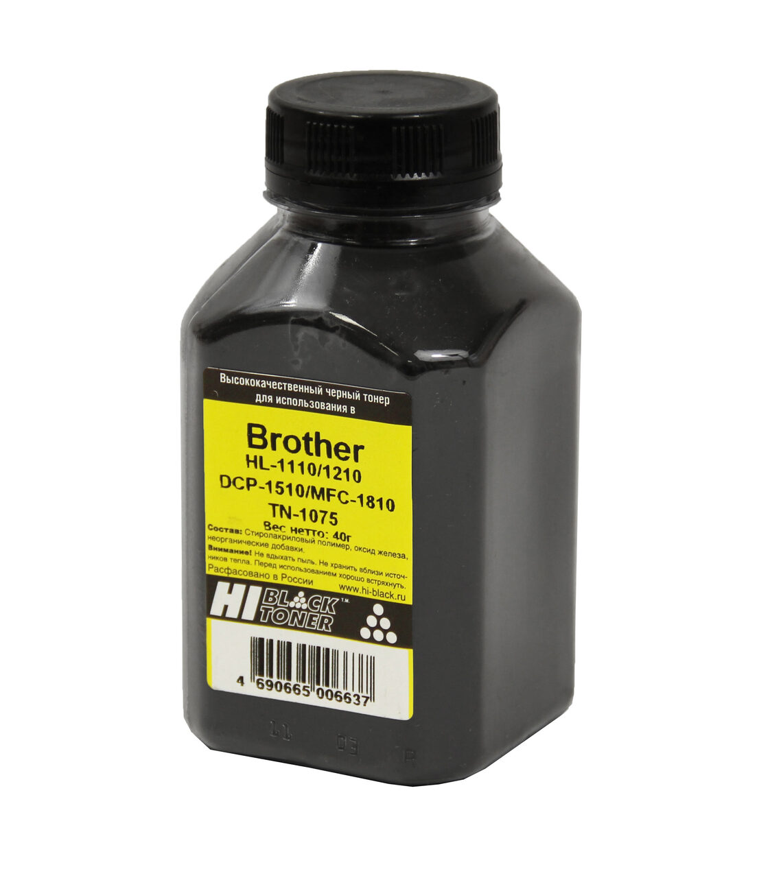 Тонер Hi-Black для Brother HL-1110/1210/DCP-1510/MFC-1810(TN-1075), Bk, 40 г, банка