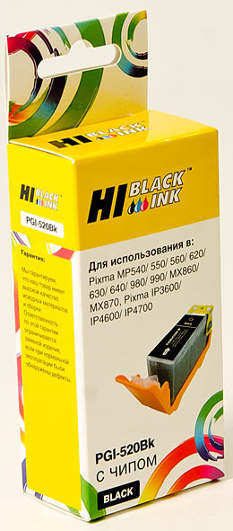Картридж Hi-Black (HB-PGI-520Bk) для Canon PIXMAiP3600/iP4600/MP540, Bk